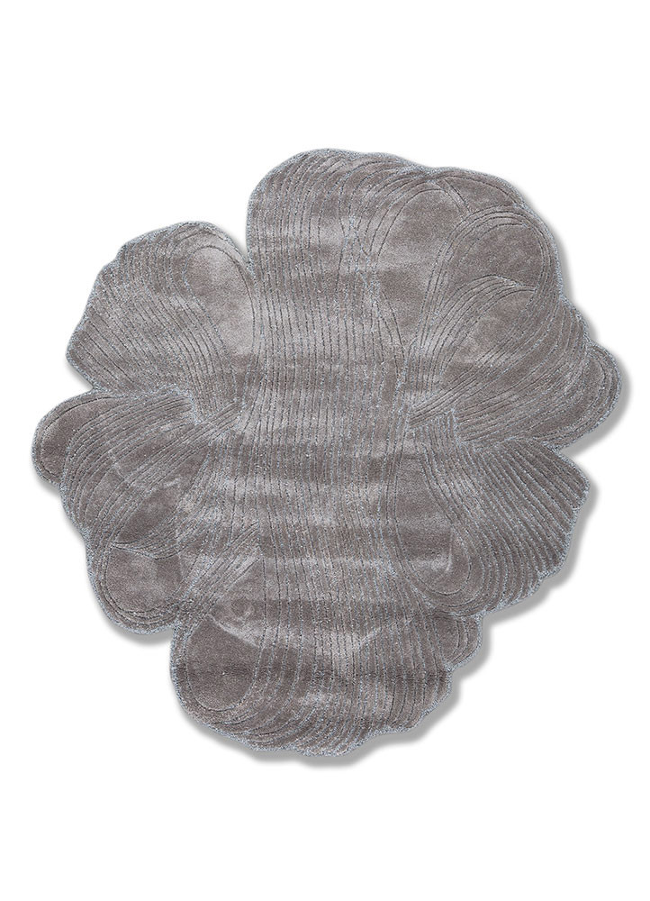 infini grey and black viscose hand tufted Rug - HeadShot