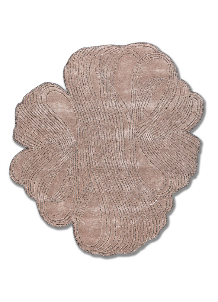  ivory viscose hand tufted Rug