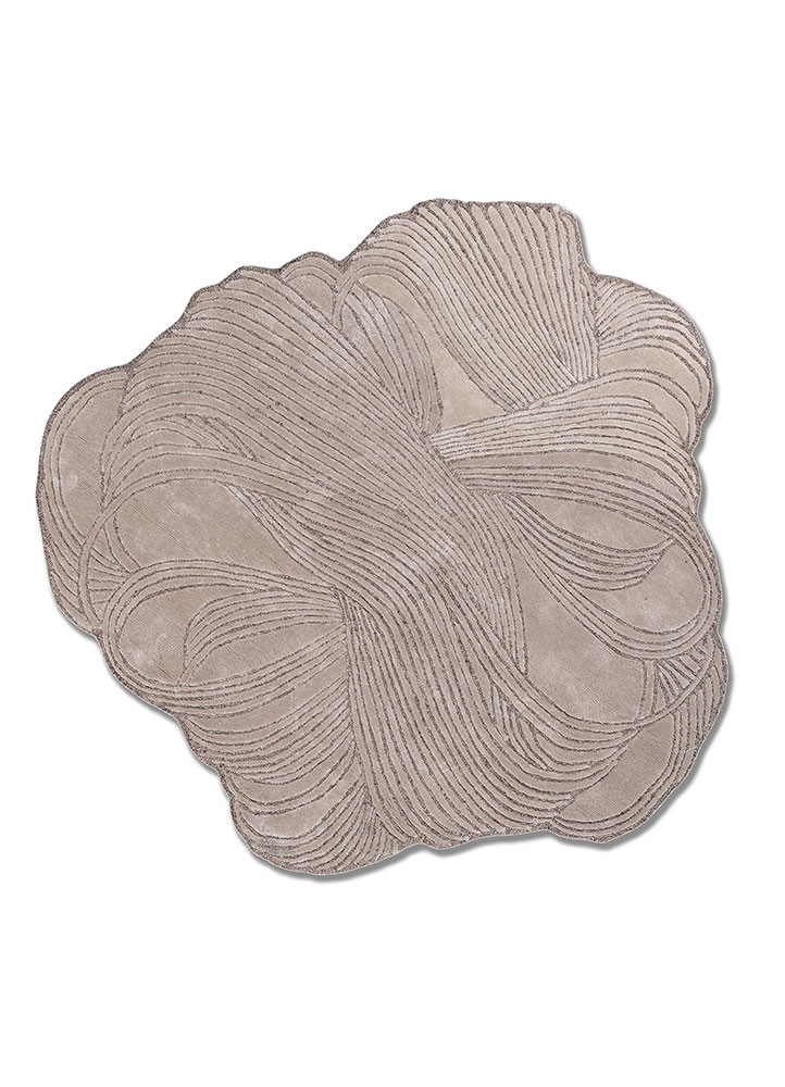 infini ivory viscose hand tufted Rug - HeadShot