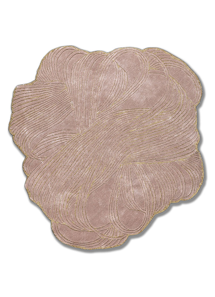  beige and brown viscose hand tufted Rug