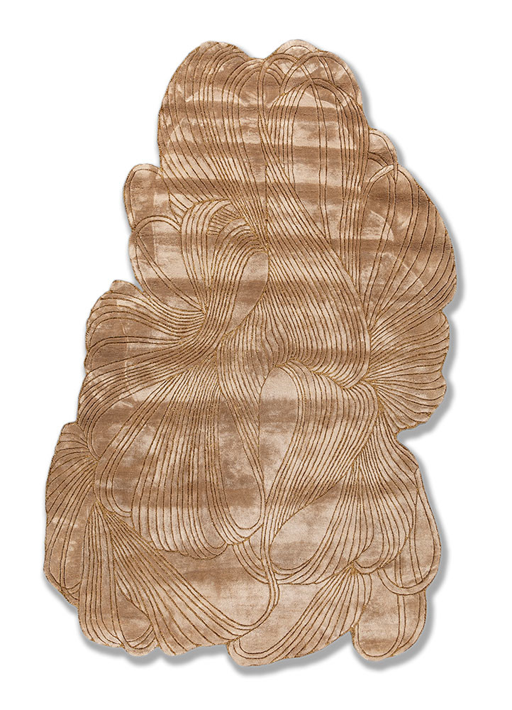 infini beige and brown viscose hand tufted Rug - HeadShot infini beige and brown viscose hand tufted Rug - HeadShot