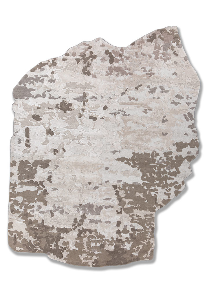 white noise ivory wool and viscose hand tufted Rug - HeadShot white noise ivory wool and viscose hand tufted Rug - HeadShot