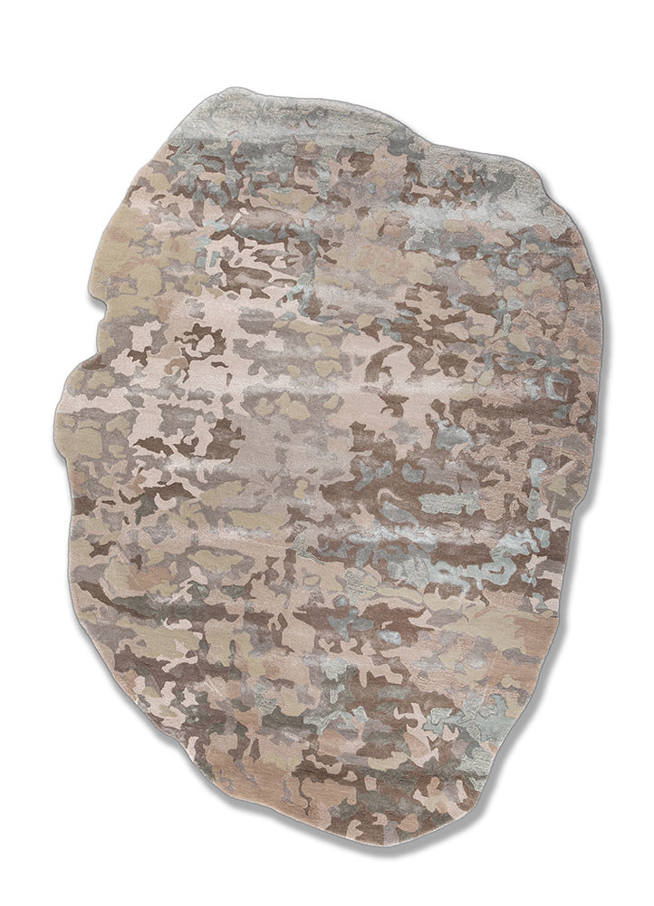 white noise ivory wool and viscose hand tufted Rug - HeadShot white noise ivory wool and viscose hand tufted Rug - HeadShot