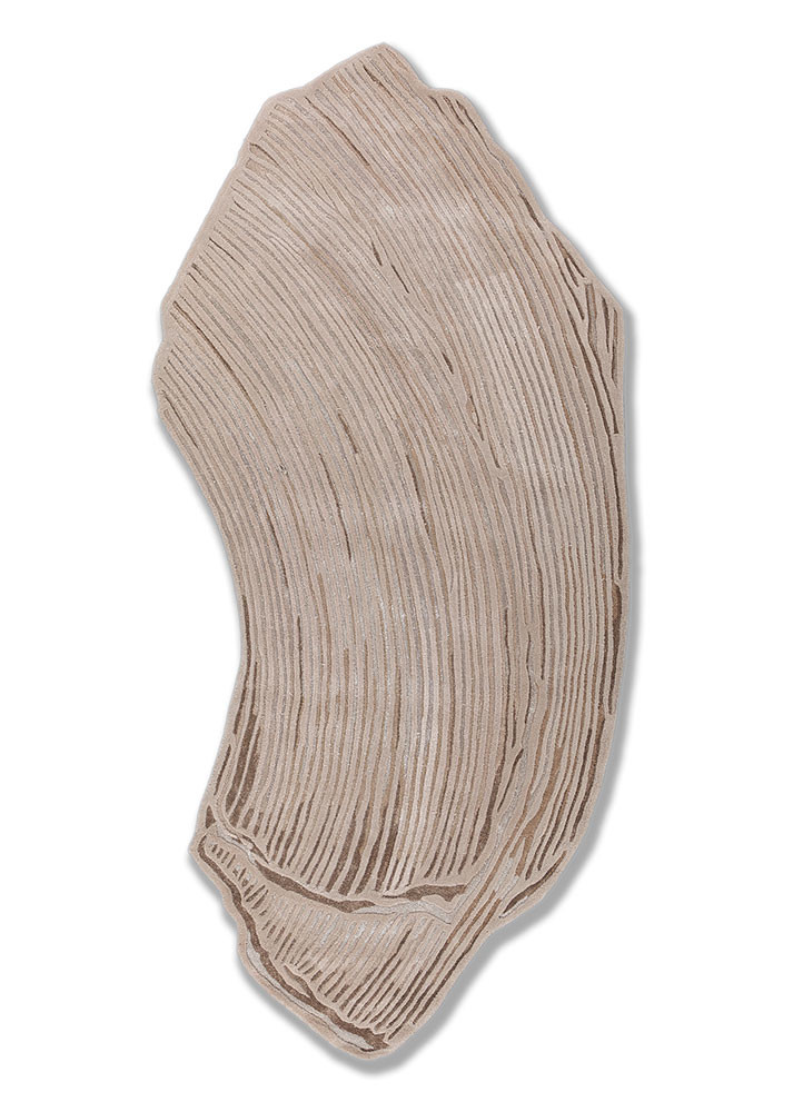 lucid ivory wool and viscose hand tufted Rug - HeadShot