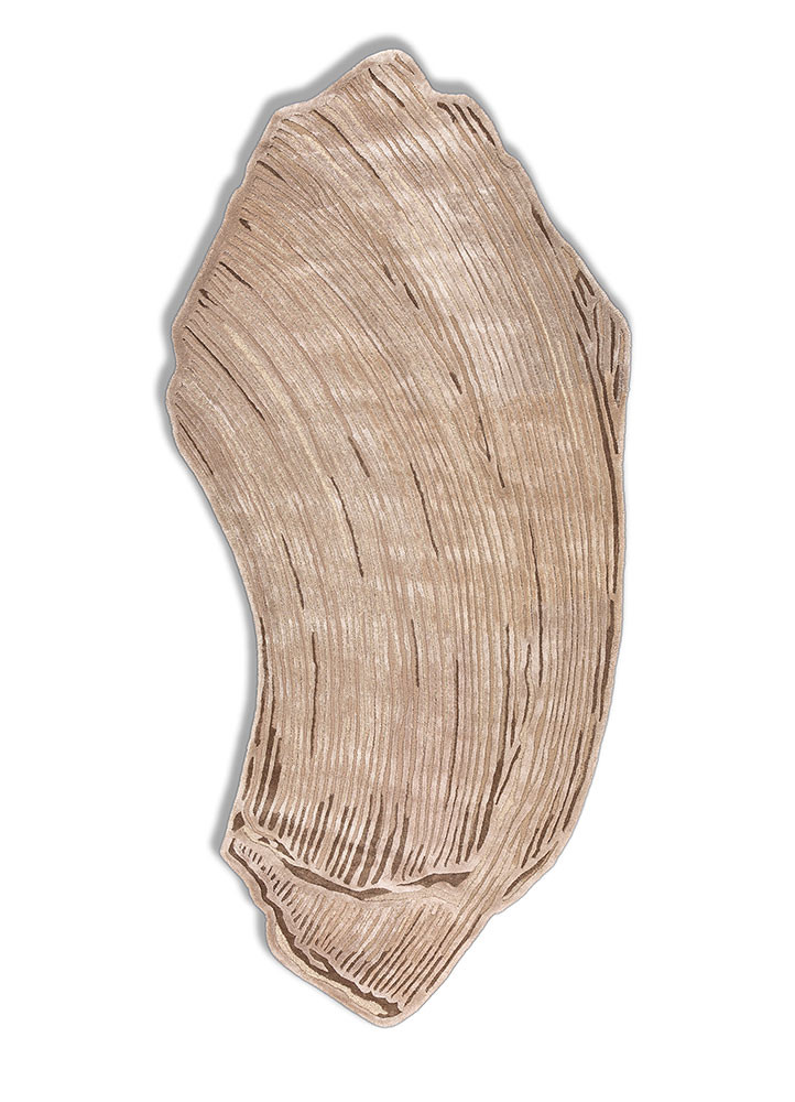 lucid beige and brown wool and viscose hand tufted Rug - HeadShot lucid beige and brown wool and viscose hand tufted Rug - HeadShot