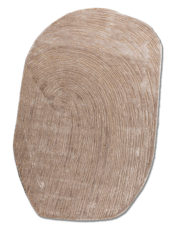 lucid ivory wool and viscose hand tufted Rug - HeadShot