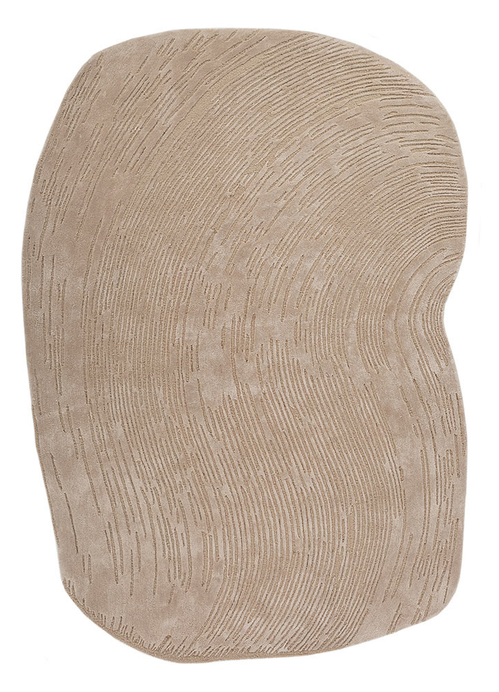 lucid ivory wool and viscose hand tufted Rug - HeadShot