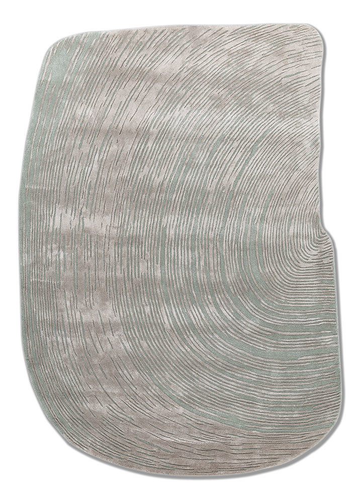 lucid blue wool and viscose hand tufted Rug - HeadShot