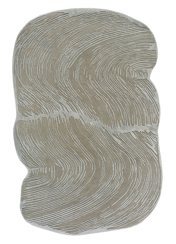 blue blue wool and viscose hand tufted Rug