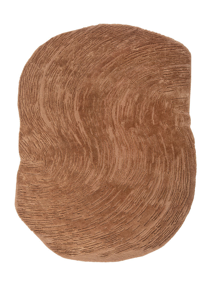 lucid red and orange wool and viscose hand tufted Rug