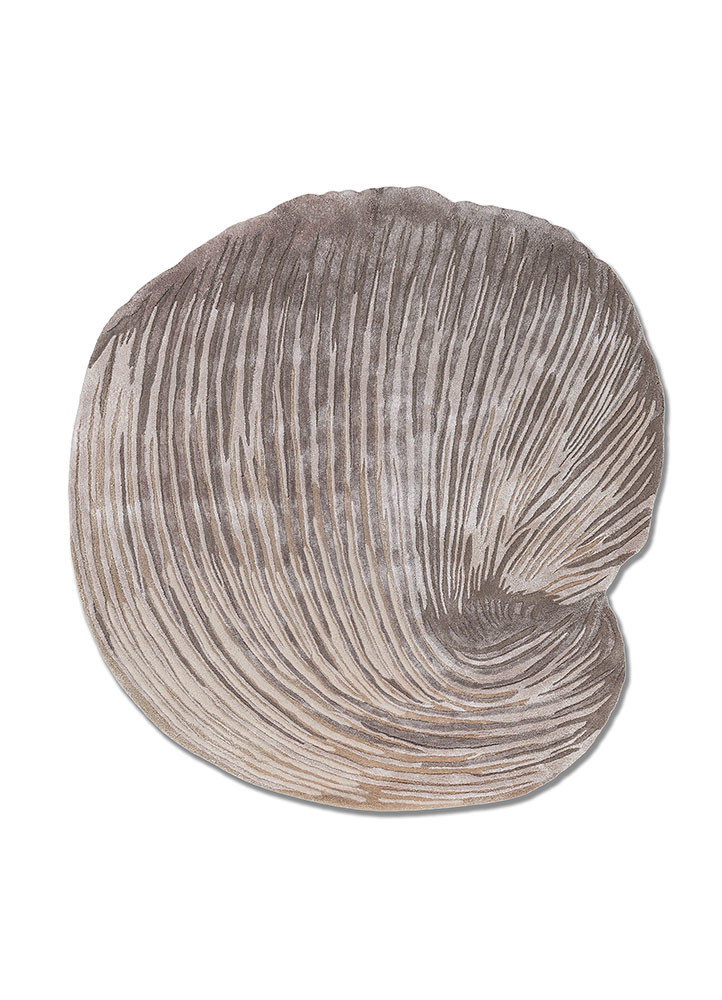 ivory ivory wool and viscose hand tufted Rug