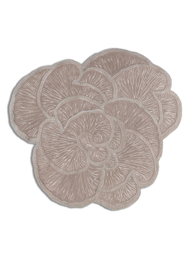 ivory ivory wool and viscose hand tufted Rug
