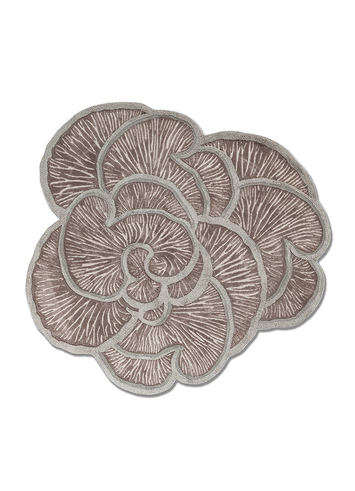 aurelia beige and brown wool and viscose hand tufted Rug - HeadShot