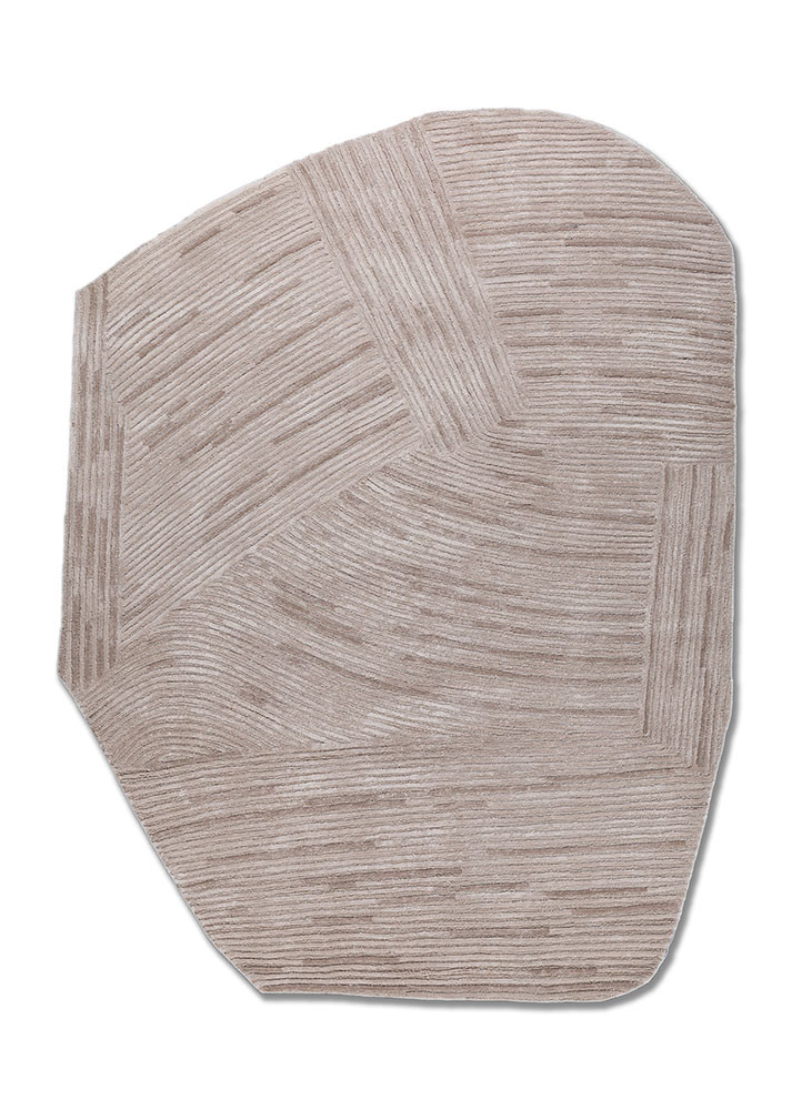 lucid ivory wool and viscose hand tufted Rug - HeadShot