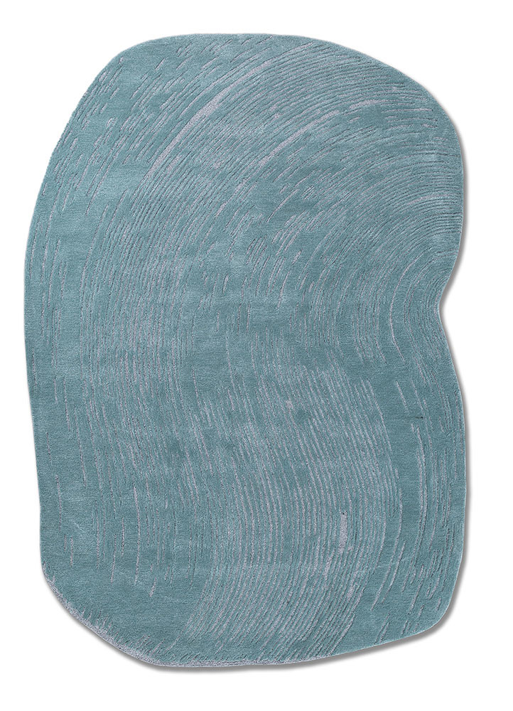lucid blue wool and viscose hand tufted Rug - HeadShot lucid blue wool and viscose hand tufted Rug - HeadShot