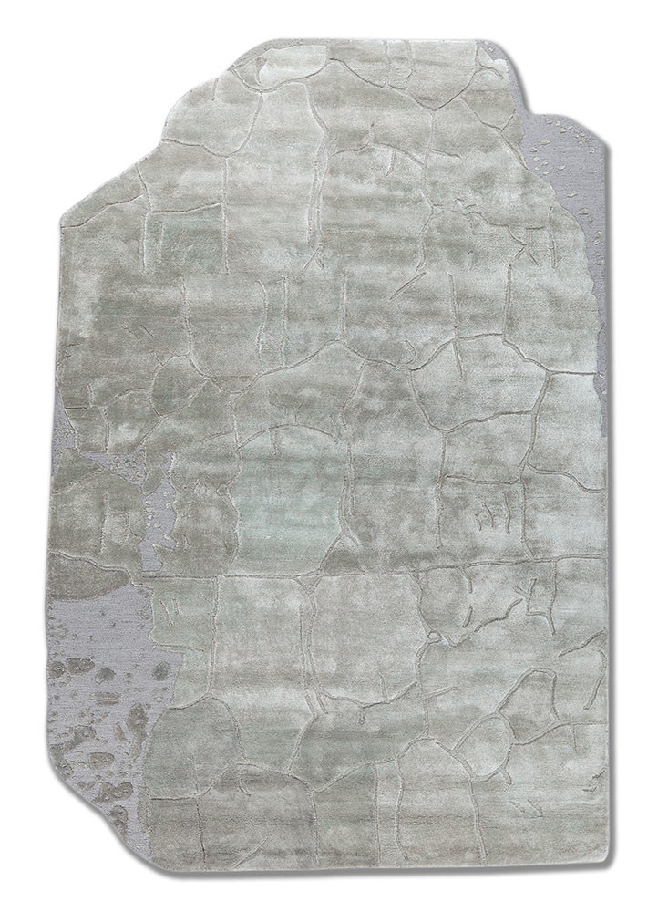 pathways blue wool and viscose hand tufted Rug - HeadShot pathways blue wool and viscose hand tufted Rug - HeadShot