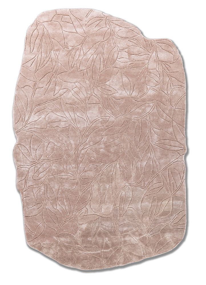 beige and brown beige and brown wool and viscose hand tufted Rug