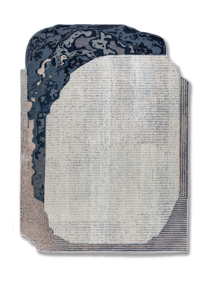 pathways ivory wool and viscose hand tufted Rug - HeadShot pathways ivory wool and viscose hand tufted Rug - HeadShot