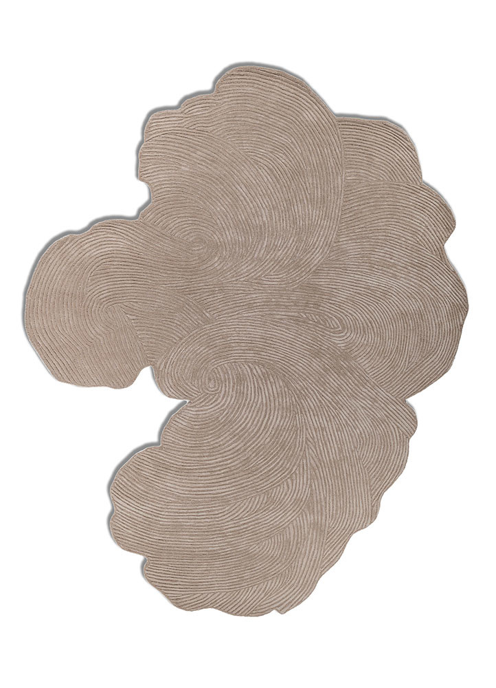ivory ivory wool and viscose hand tufted Rug