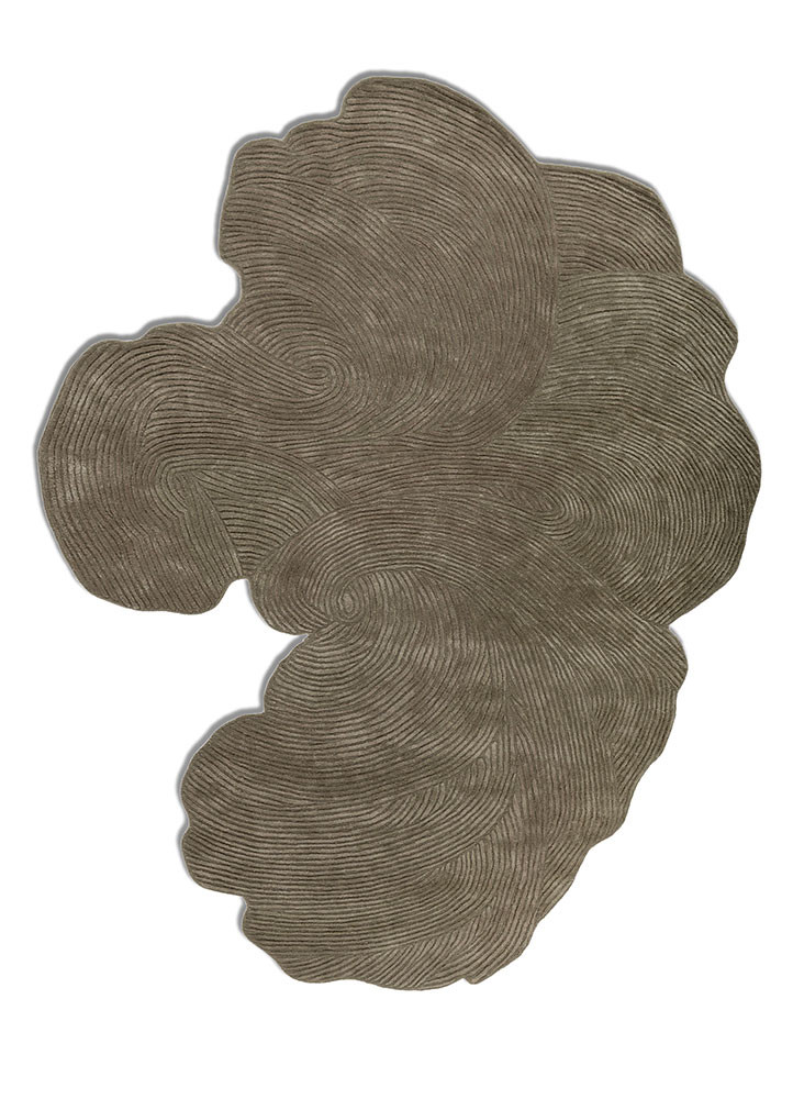 green green wool and viscose hand tufted Rug