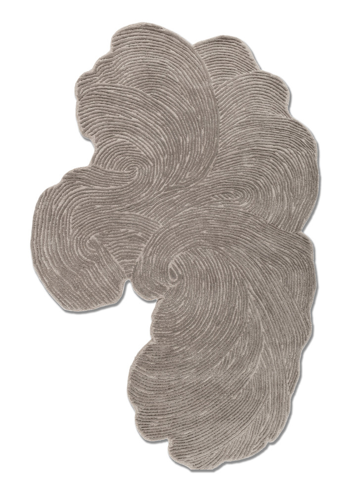 grey and black grey and black wool and viscose hand tufted Rug