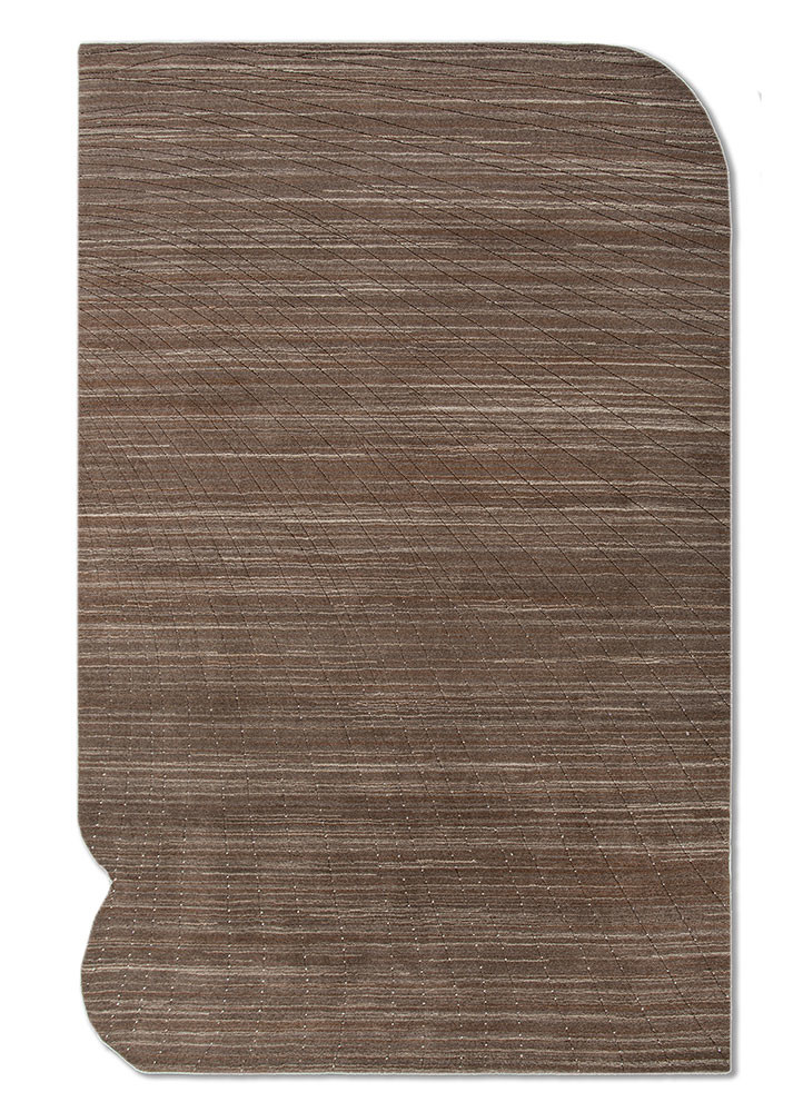  beige and brown wool hand loom Rug