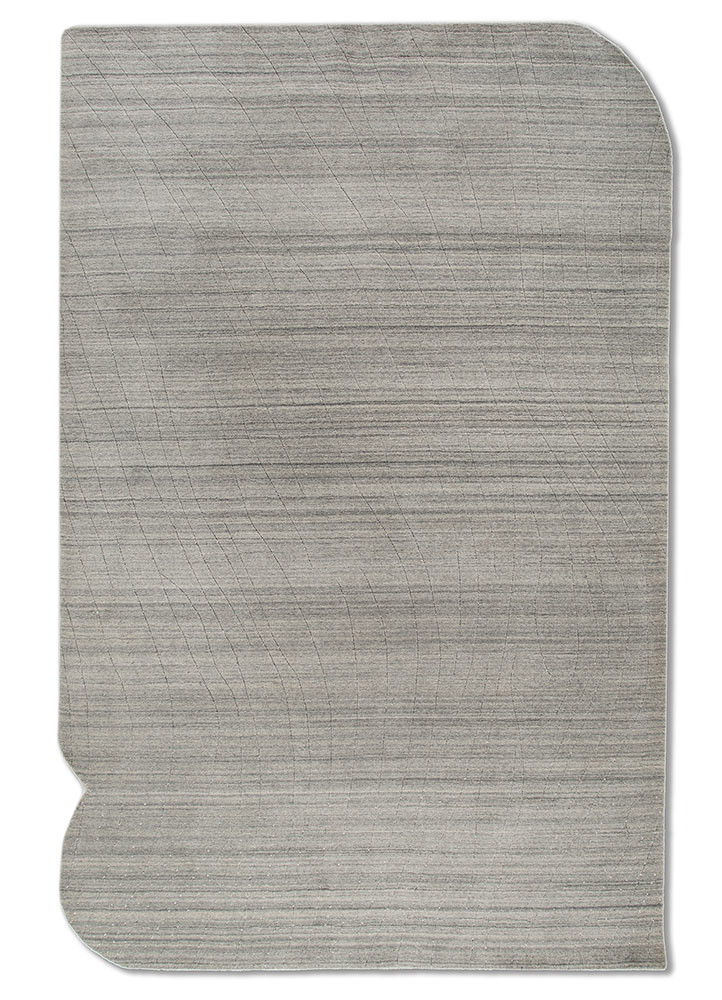 forme blue wool hand loom Rug - HeadShot