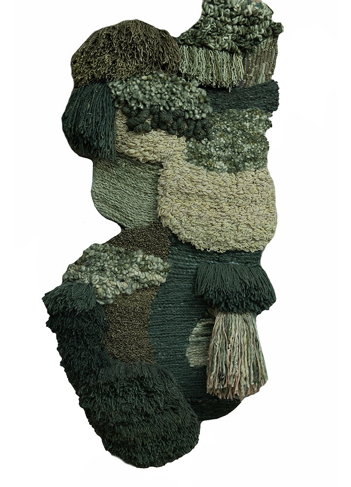 diwar green wool hand knotted Rug