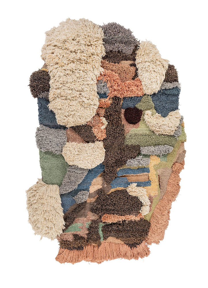  gold wool and bamboo silk hand knotted Rug