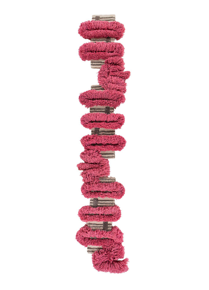 exposed spine red and orange wool and viscose hand tufted WALL ART & TAPESTRY - HeadShot exposed spine red and orange wool and viscose hand tufted WALL ART & TAPESTRY - HeadShot