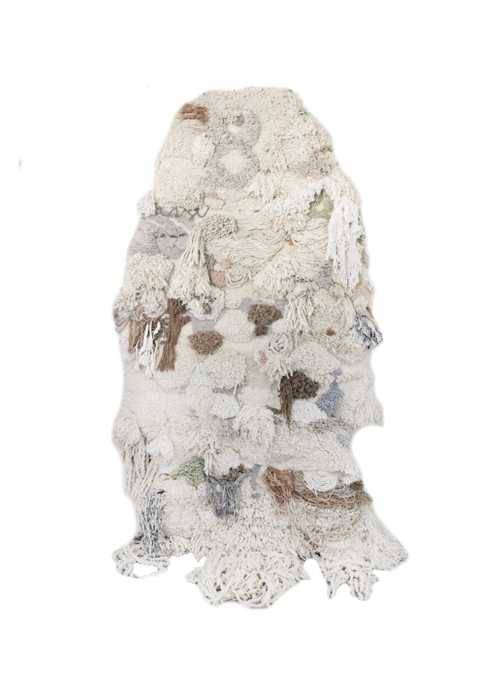 wall installation ivory wool and bamboo silk hand knotted WALL ART & TAPESTRY - HeadShot wall installation ivory wool and bamboo silk hand knotted WALL ART & TAPESTRY - HeadShot