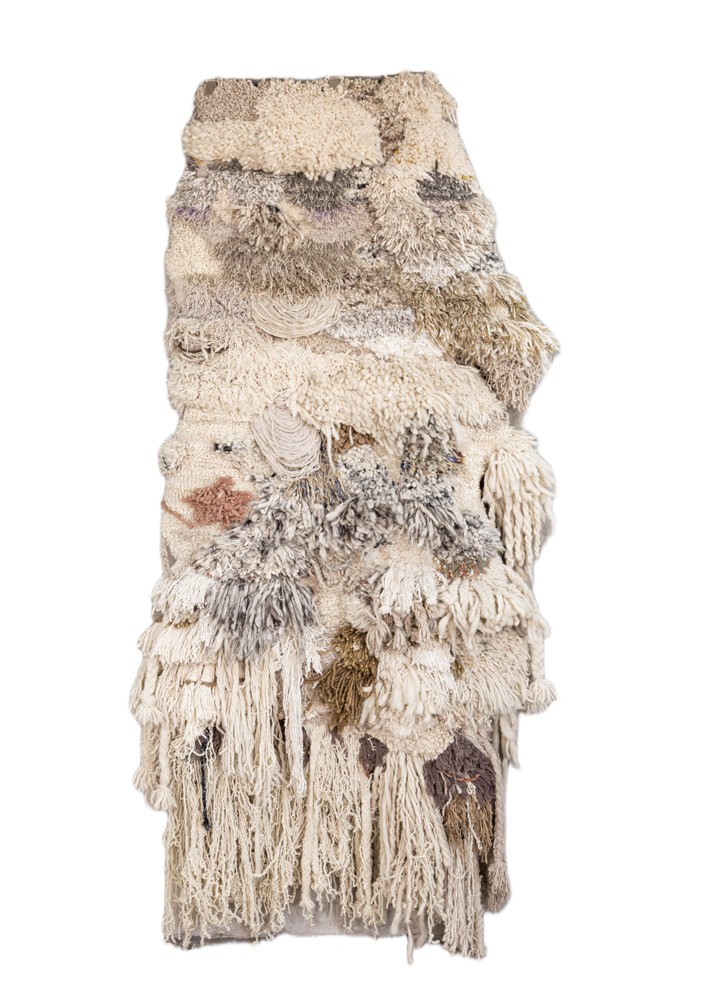wall installation ivory wool and bamboo silk hand knotted WALL ART & TAPESTRY - HeadShot wall installation ivory wool and bamboo silk hand knotted WALL ART & TAPESTRY - HeadShot