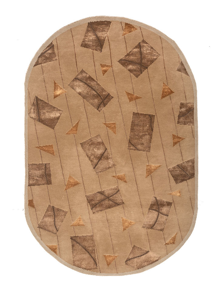 clan beige and brown wool and bamboo silk hand knotted Rug - HeadShot clan beige and brown wool and bamboo silk hand knotted Rug - HeadShot