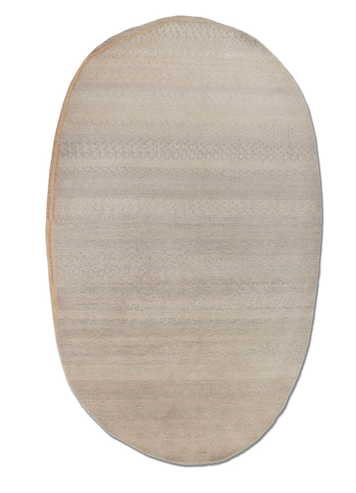 manchaha blue wool and silk hand knotted Rug - HeadShot