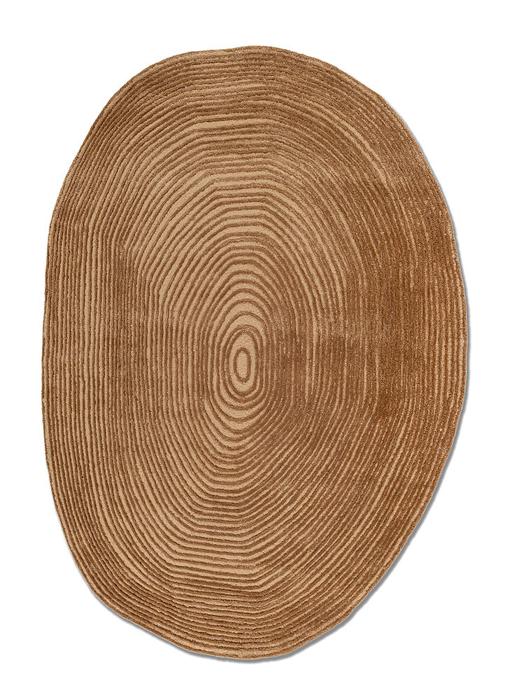 gold gold wool and viscose hand tufted Rug