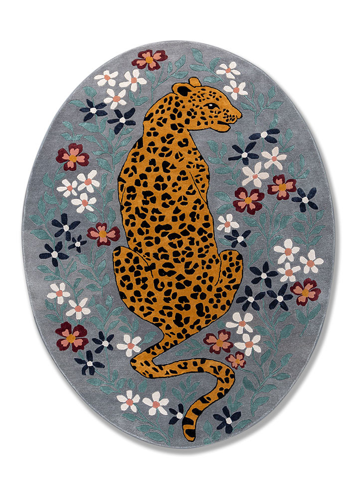 wild wanderlust grey and black wool and viscose hand tufted Rug - HeadShot