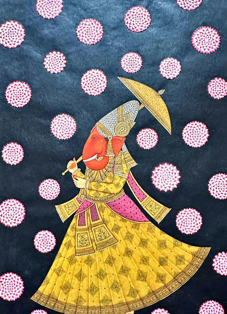 bridge bharat vibrant natural pigment colors on handmade paper art work WALL ART & TAPESTRY - HeadShot