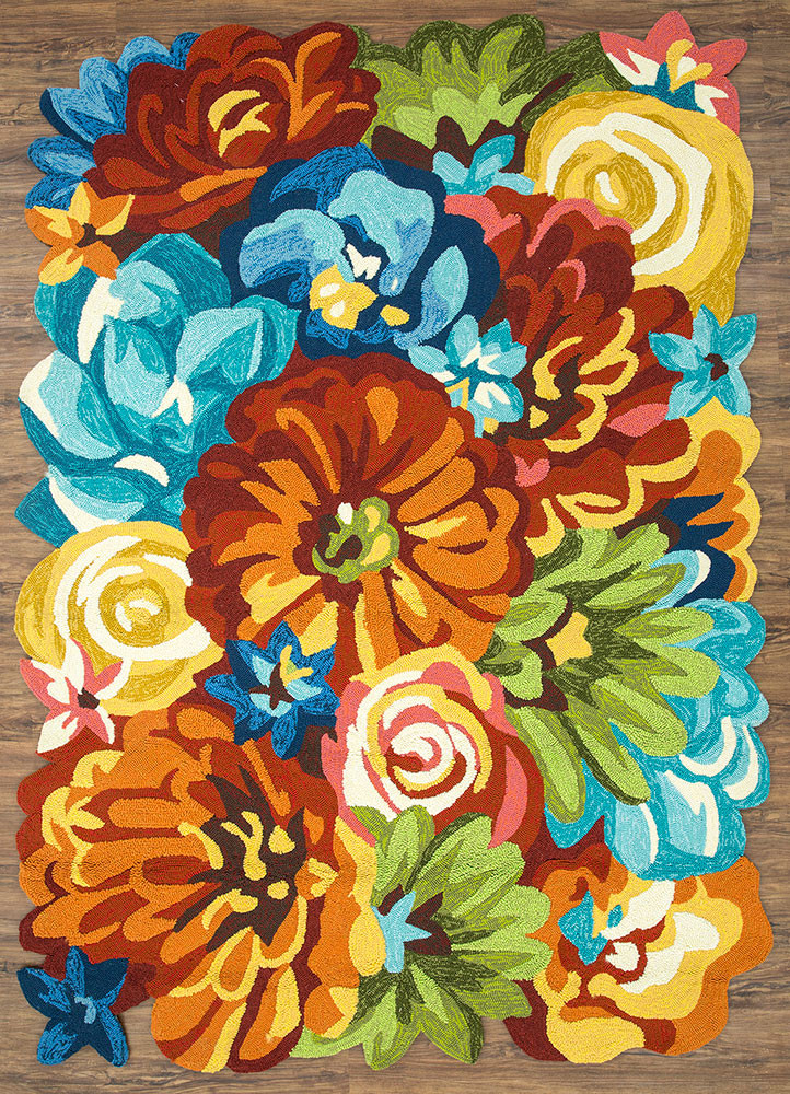hacienda red and orange polyester hand tufted Rug - HeadShot