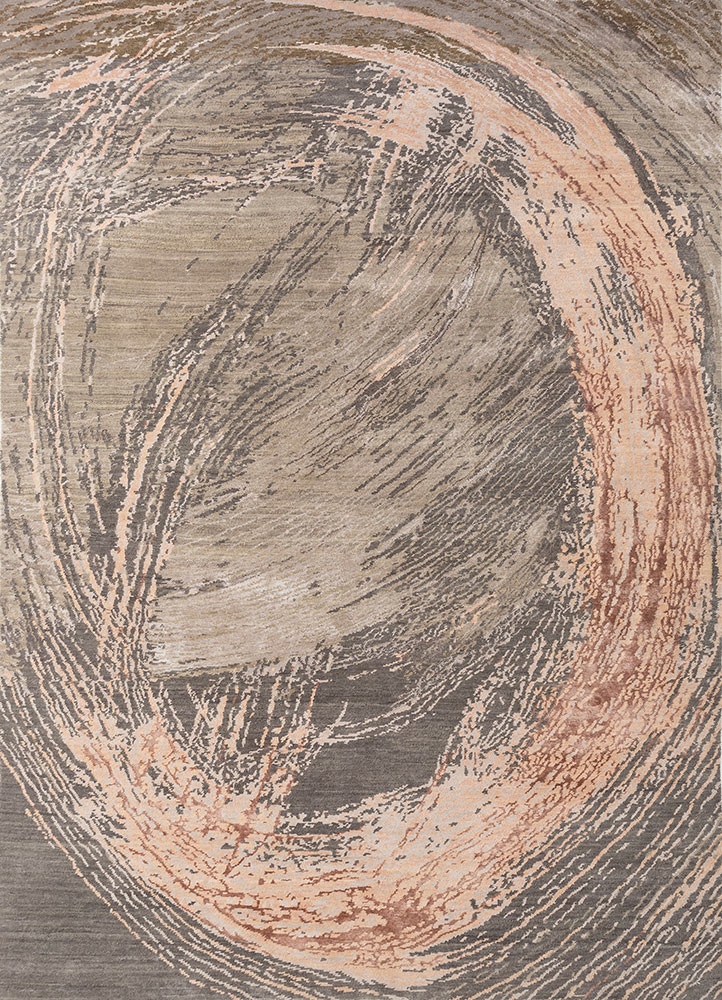 hidden by kavi grey and black wool and bamboo silk hand knotted Rug - HeadShot hidden by kavi grey and black wool and bamboo silk hand knotted Rug - HeadShot