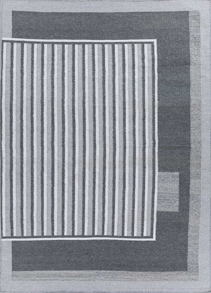 grey and black grey and black polyester flat weaves Rug