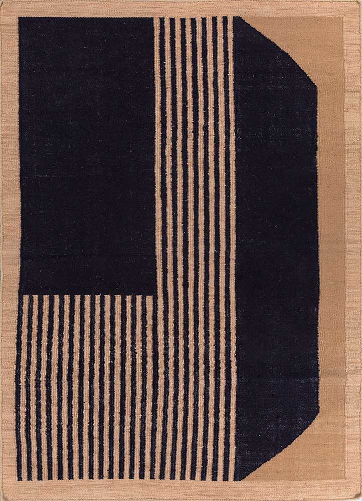 al fresco grey and black polyester flat weaves Rug