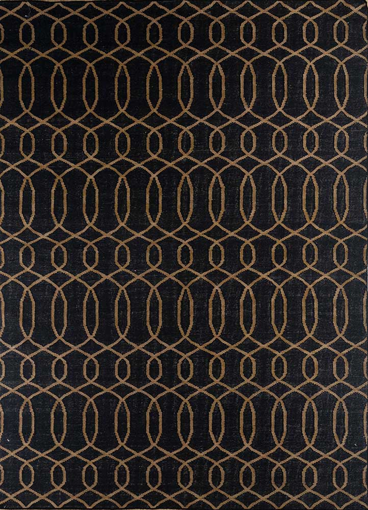 indusbar grey and black polyester flat weaves Rug