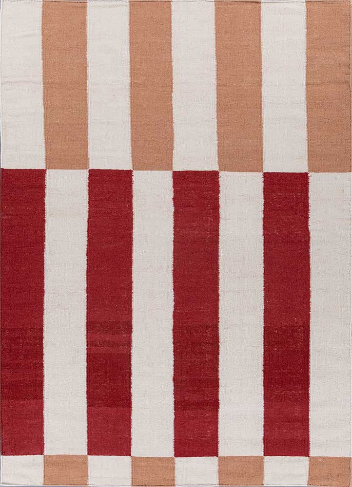 checkers ivory wool flat weaves Rug - HeadShot