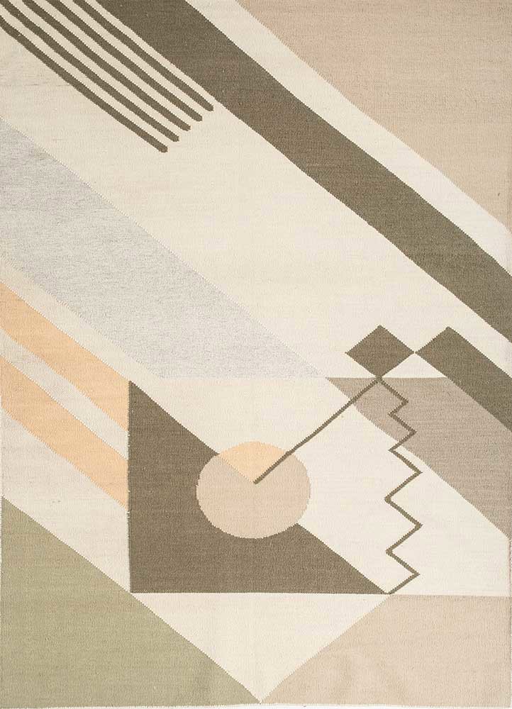 checkers ivory wool flat weaves Rug