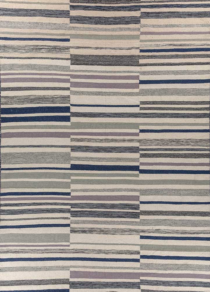 indusbar grey and black wool flat weaves Rug - HeadShot