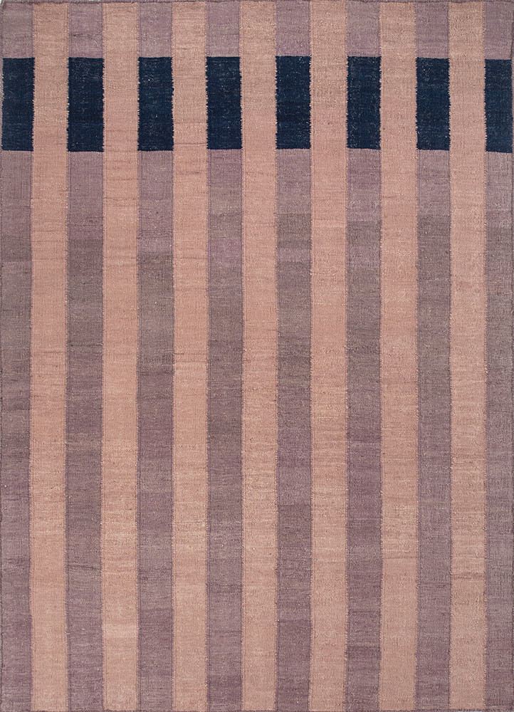 checkers pink and purple wool flat weaves Rug - HeadShot checkers pink and purple wool flat weaves Rug - HeadShot