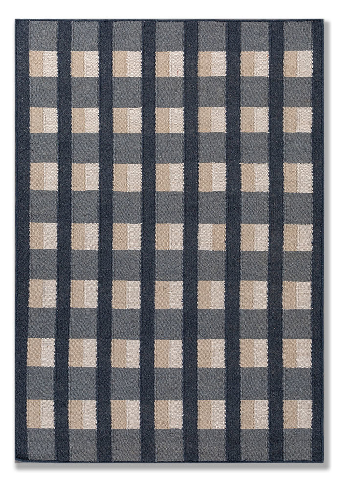  blue wool flat weaves Rug