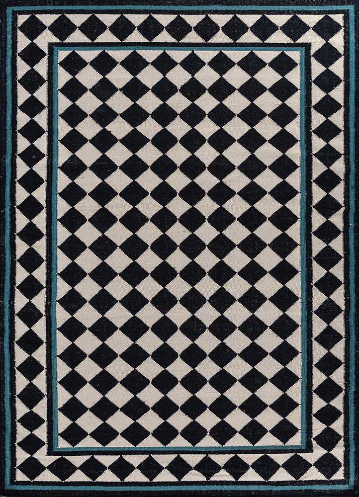  grey and black wool flat weaves Rug
