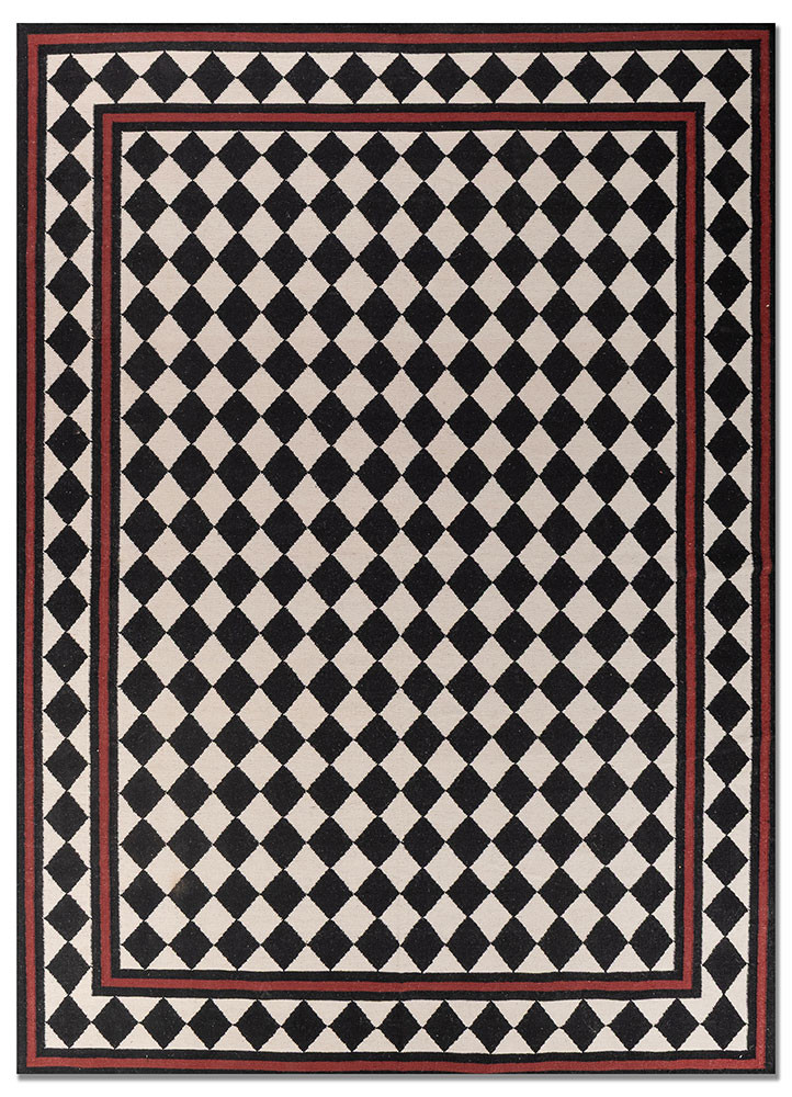  grey and black wool flat weaves Rug