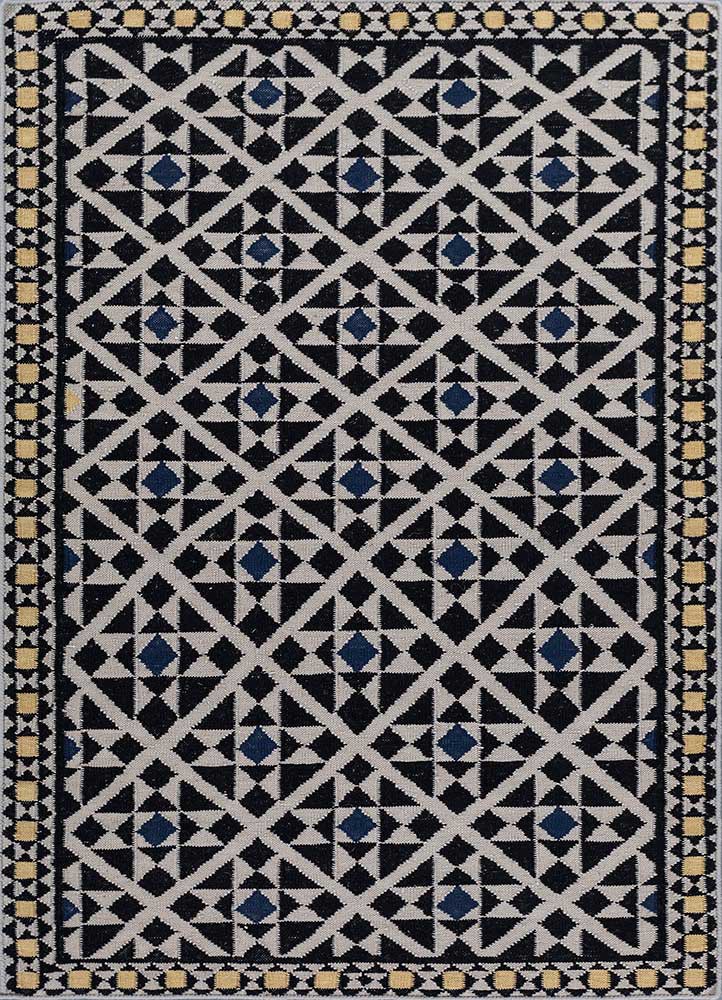  grey and black wool flat weaves Rug